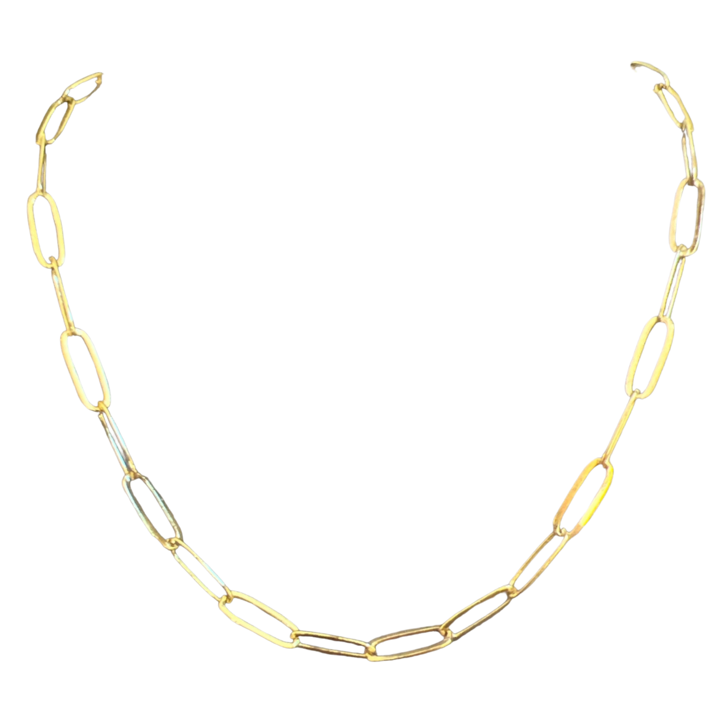 14k Gold Fill Over Brass Base Flat Paperclip Chain 5mm x14mm