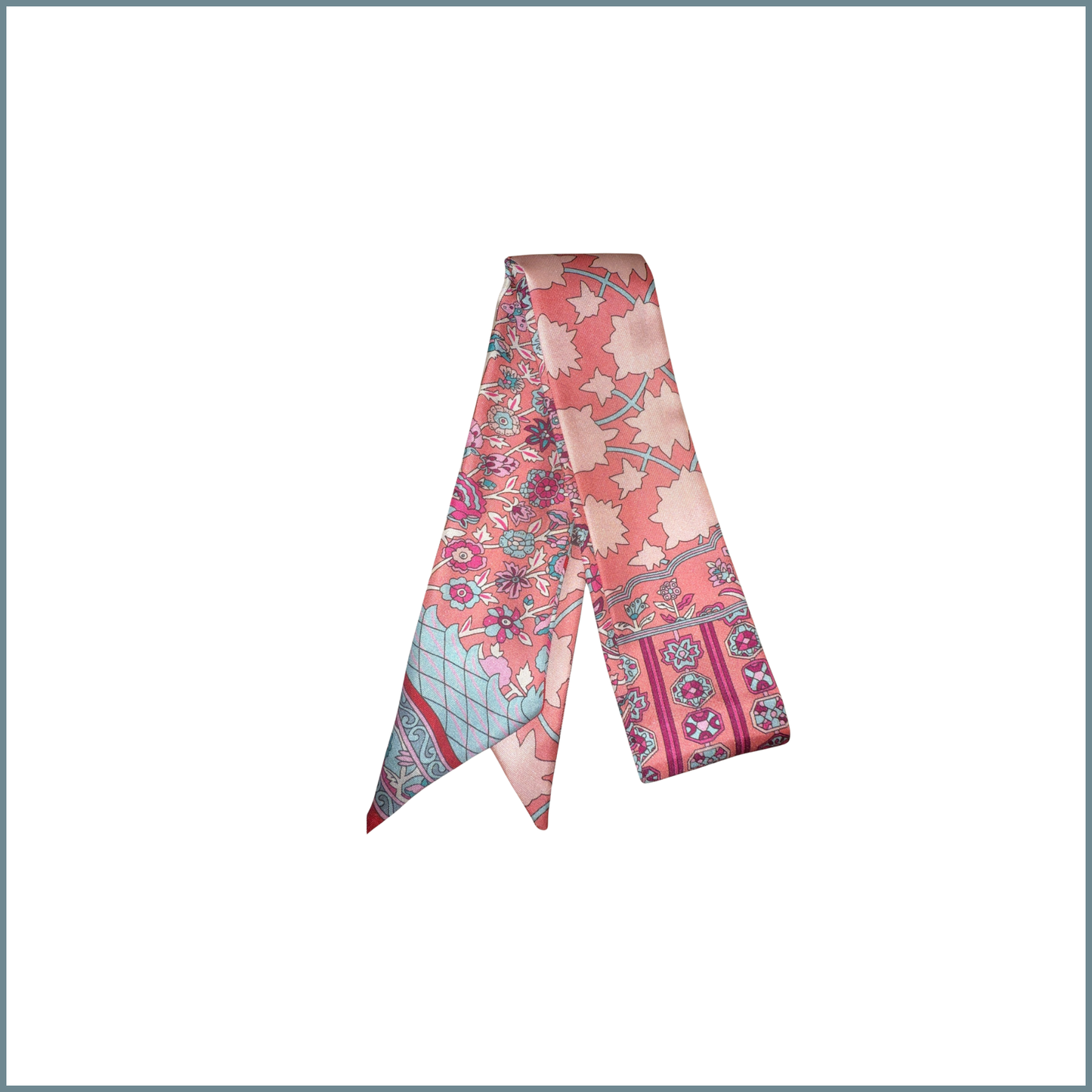 #21 Twilly Multicolor Mulberry Silk Scarf