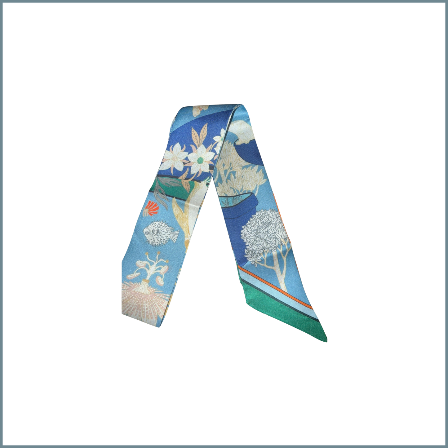 #22 Twilly Multicolor Mulberry Silk Scarf