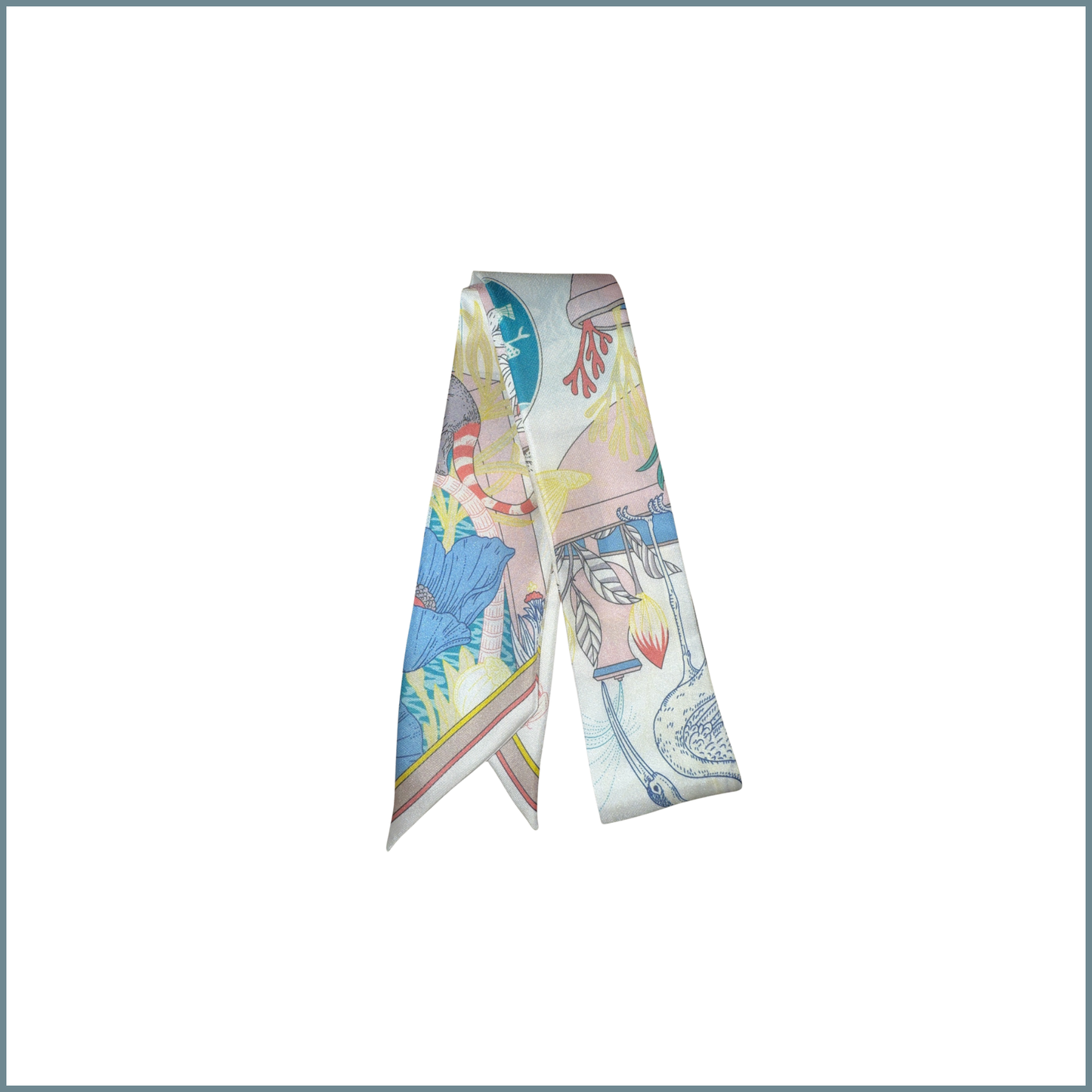 #23 Twilly Multicolor Mulberry Silk Scarf