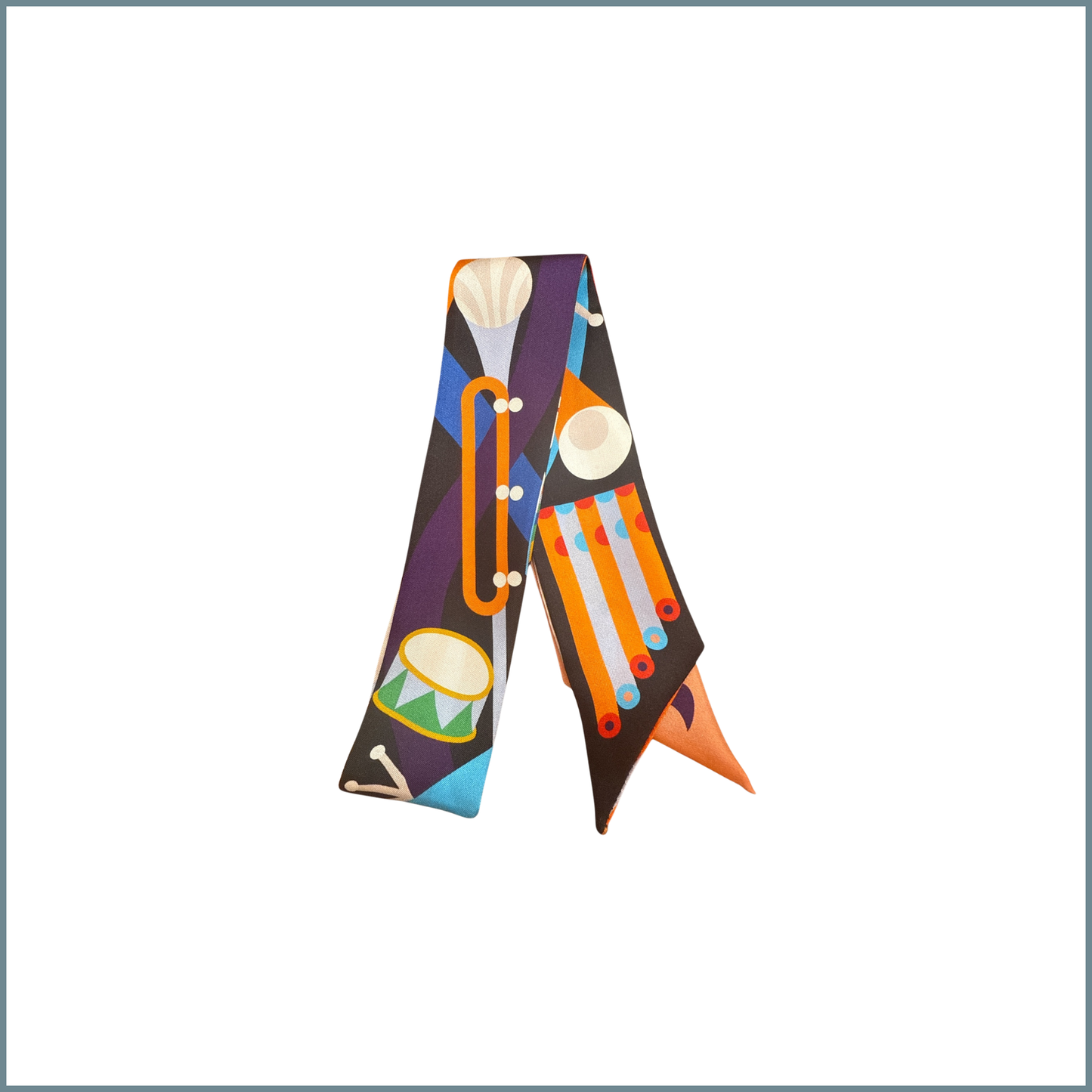 #24 Twilly Multicolor Mulberry Silk Scarf