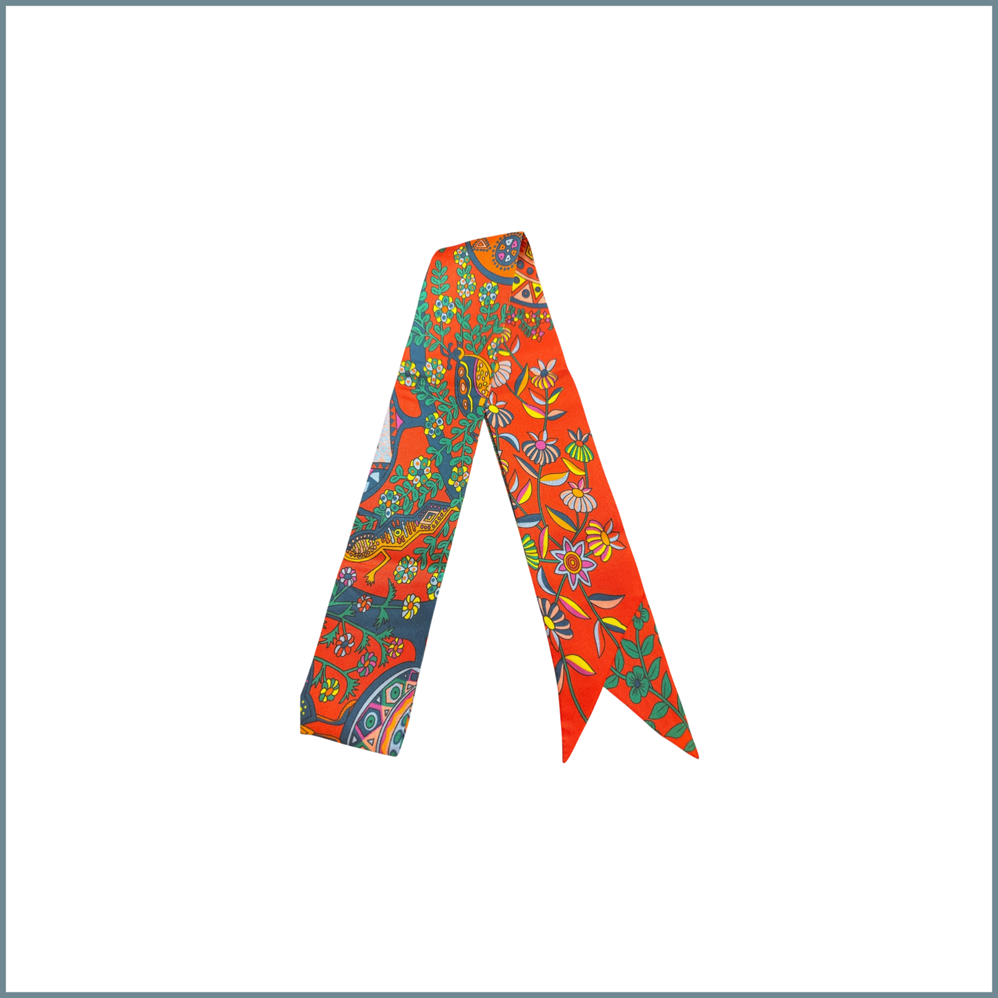 #35 Twilly Multicolor Mulberry Silk Scarf