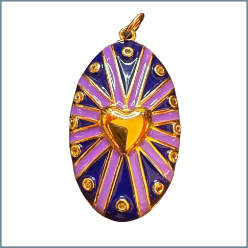 Large Enamel (Purple/Blue Heart) Charm