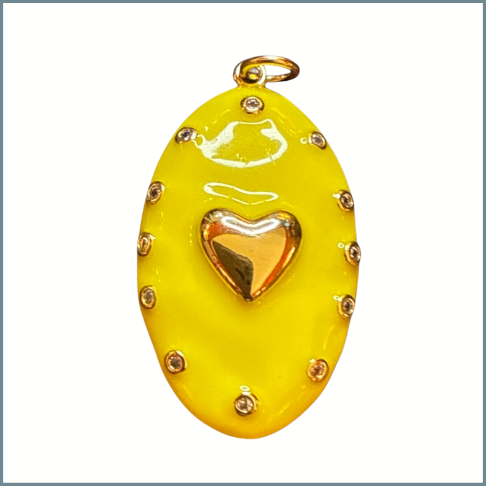 Large Enamel (Yellow Heart) Charm