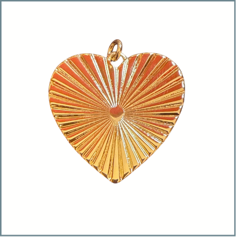 Large Striated Heart Charm $35