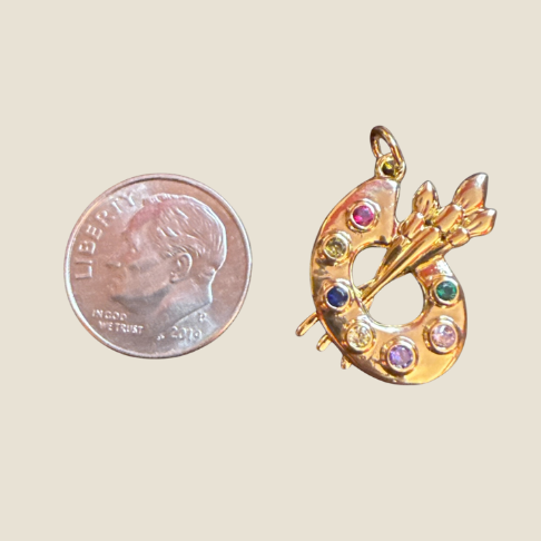Multi Stone Paint Palette Charm
