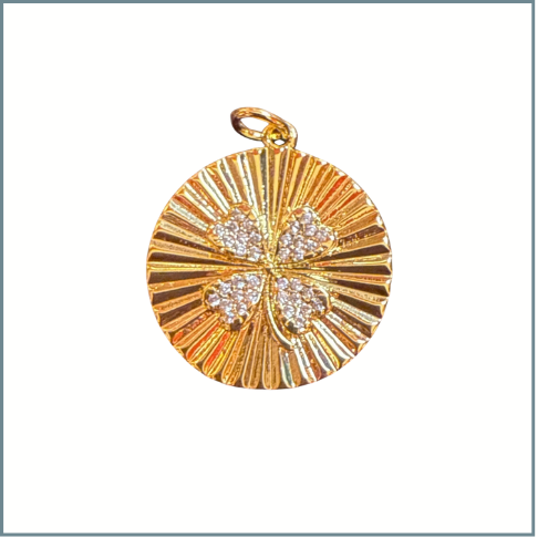 Pave' 4 Leaf Clover Charm