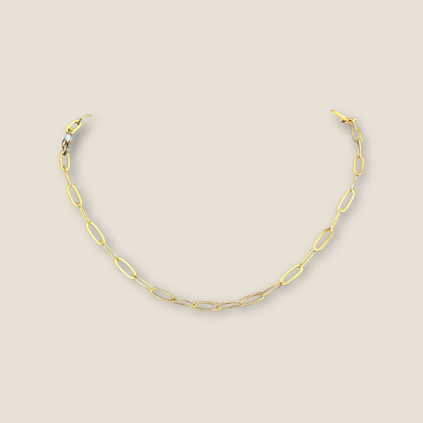 14k Gold Fill Over Brass Base Flat Paperclip Chain 4mm x 10mm