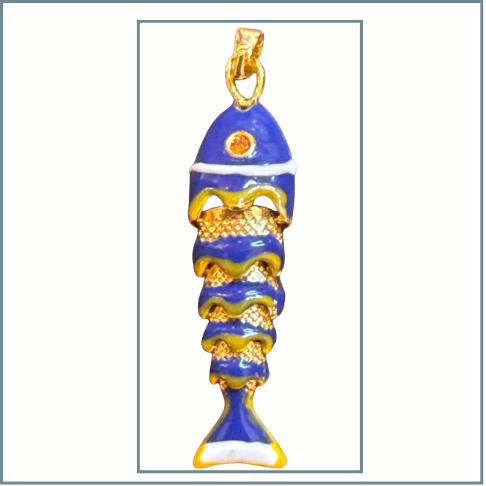 Cobalt Blue Articulated Fish Charm $20