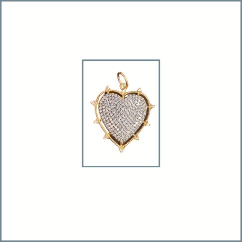 Micro Pave Spiked Heart Charm