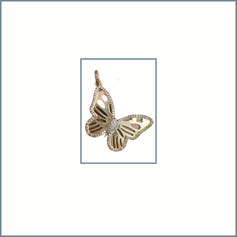 Micro Pave Butterfly Charm