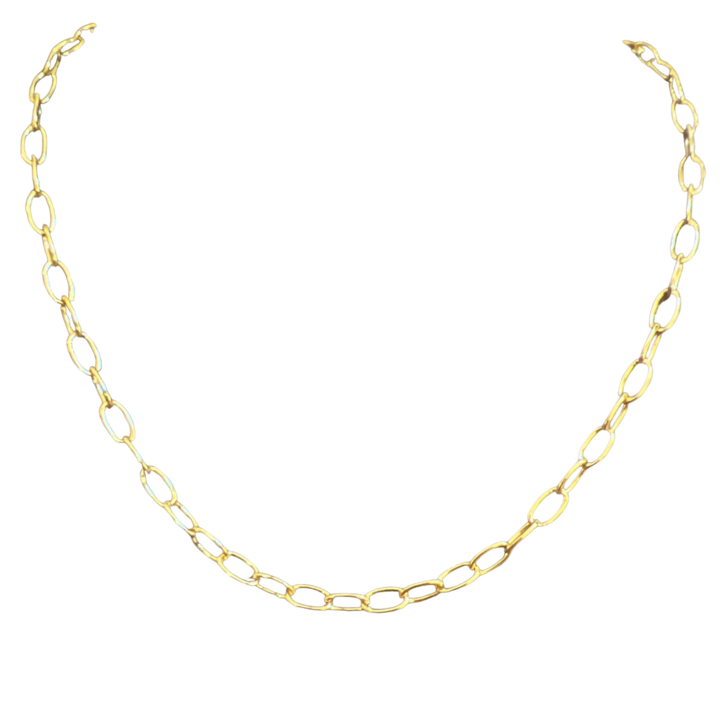 14k Gold Fill Over Brass Base Rounded Oval Paperclip Chain  3mm x 8mm