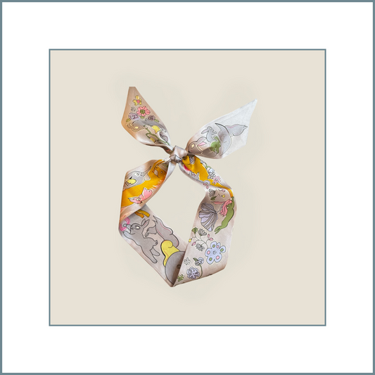 #16 Multicolor Mulberry Silk Twilly Scarf