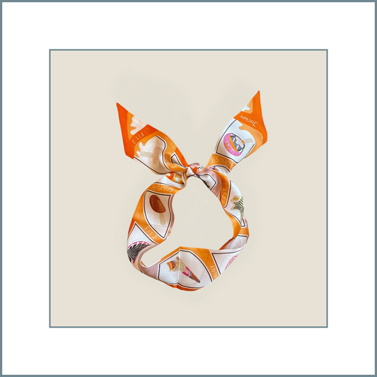 #18 Multicolor Mulberry Silk Twilly Scarf