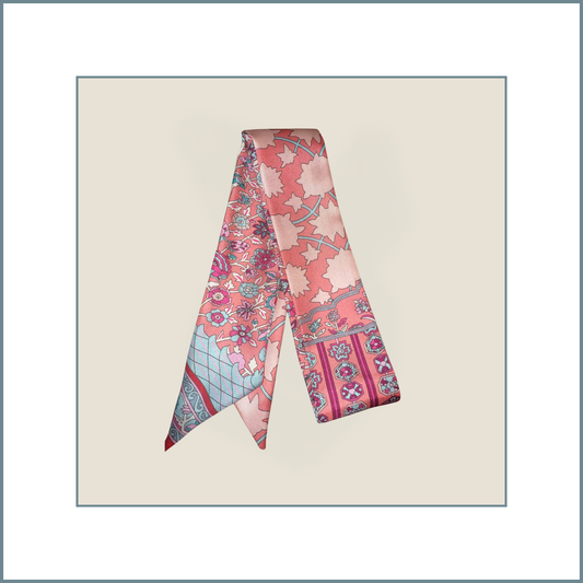 #21 Twilly Multicolor Mulberry Silk Scarf
