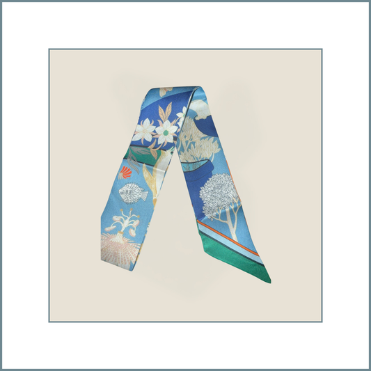 #22 Twilly Multicolor Mulberry Silk Scarf