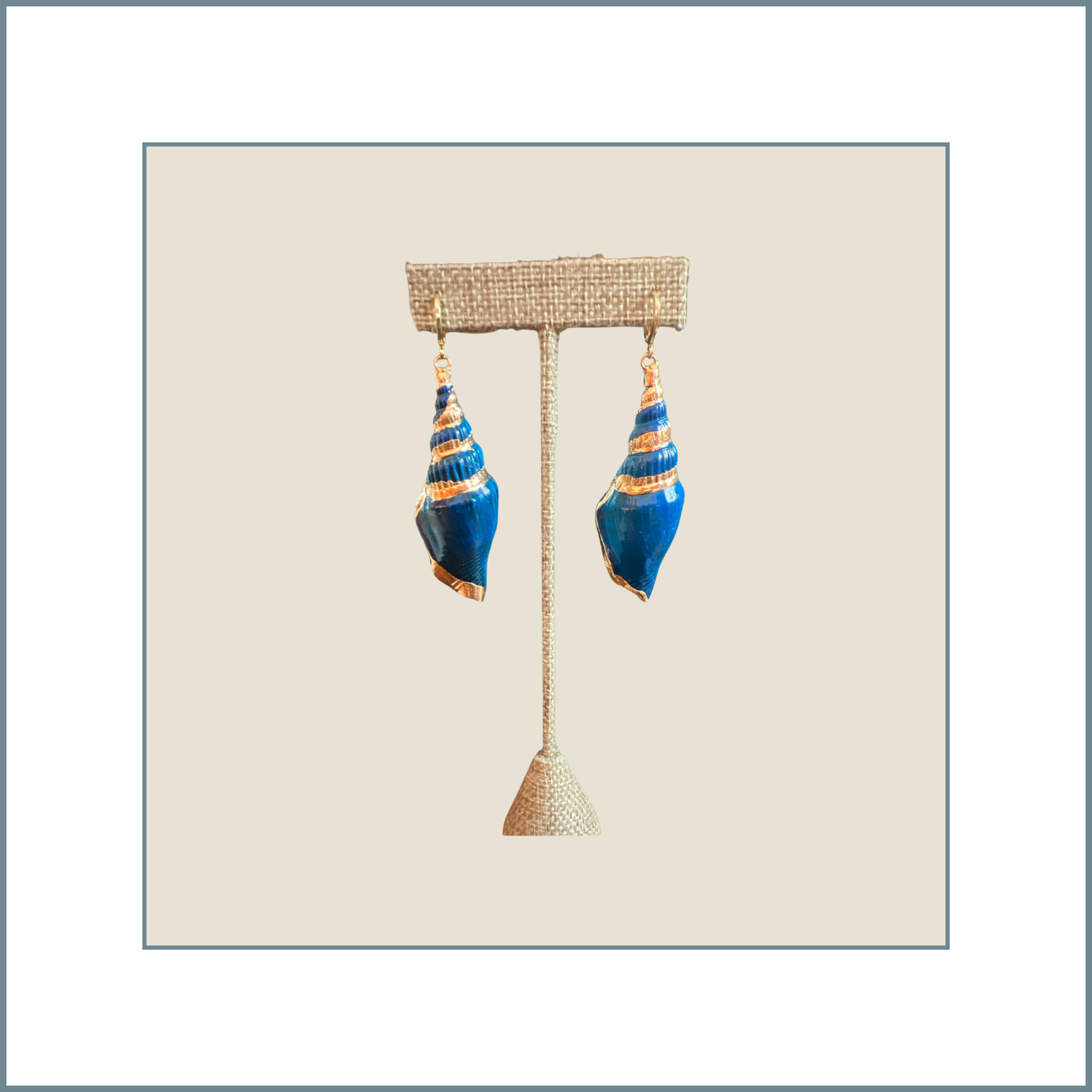 Long Turquoise Conch Shell Earrings