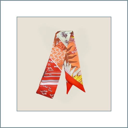 #28 Twilly Multicolor Mulberry Silk Scarf