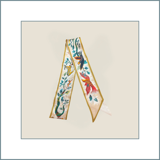 #31 Twilly Multicolor Mulberry Silk Scarf