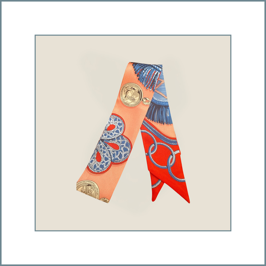 #32 Twilly Multicolor Mulberry Silk Scarf