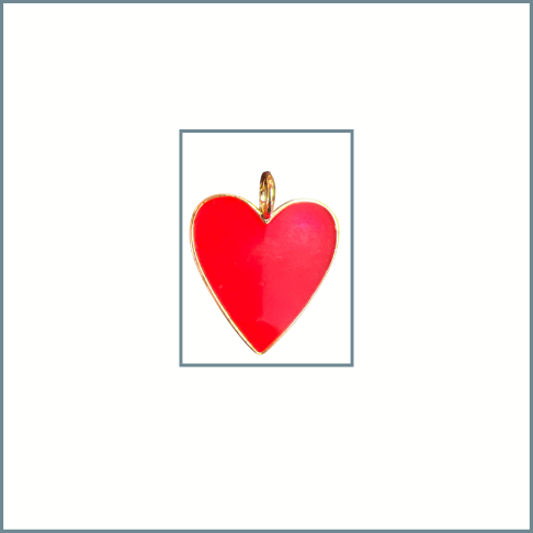 Red Enamel Heart Charm