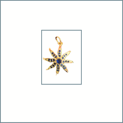 Cobalt Zirconia Pave Starfish Charm