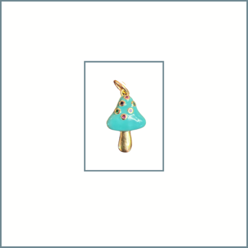 Turquoise Mushroom Charm