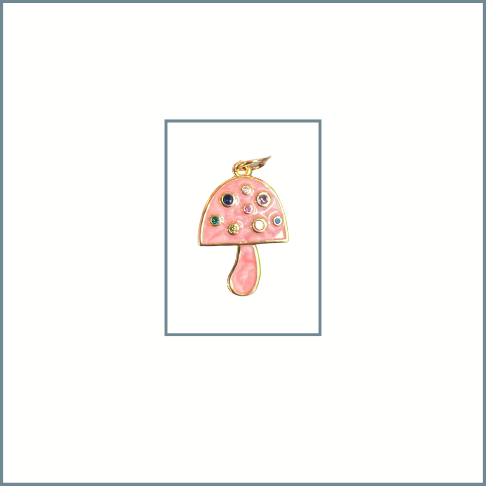 Pink Mushroom Charm