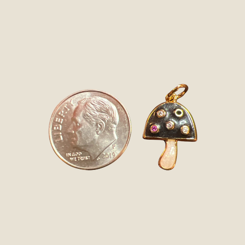 Black Embellished Mushroom Charm