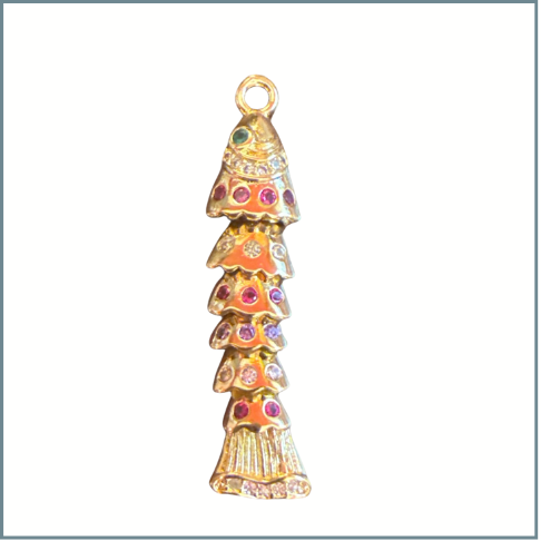 Embellished Reticulated Fish Charm