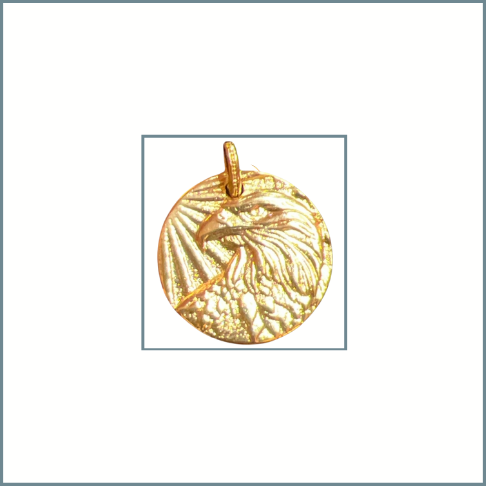 Gold Plated Egale Coin Charm