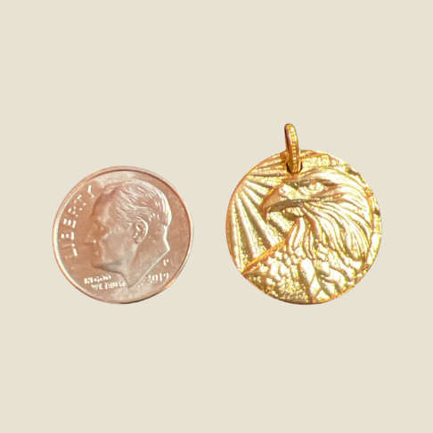 Gold Plated Egale Coin Charm