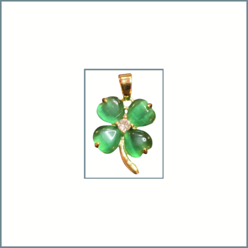 Jade Four Leaf Clover Charm