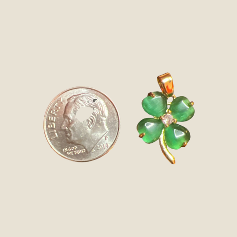 Jade Four Leaf Clover Charm