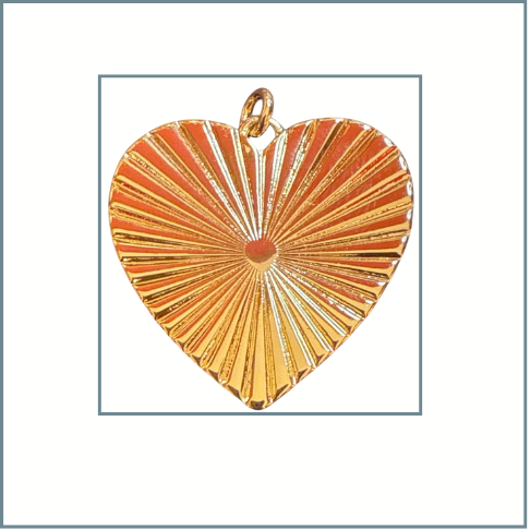 Large Striated Heart Charm $35