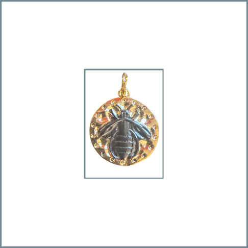 Mixed Metal Bee Coin Charm