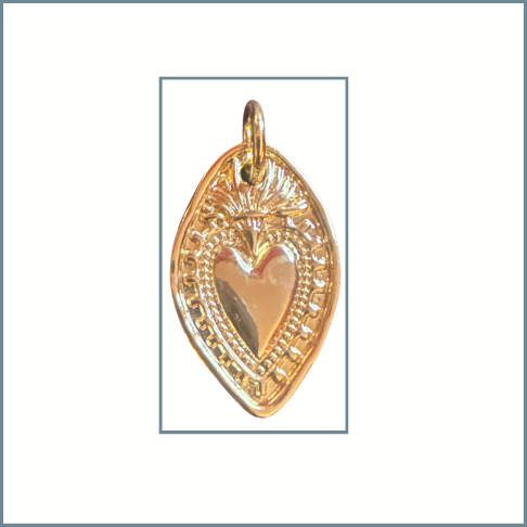 Oblong Heart Pendant Charm