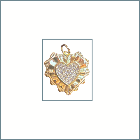 Pave Embellished Heart Charm