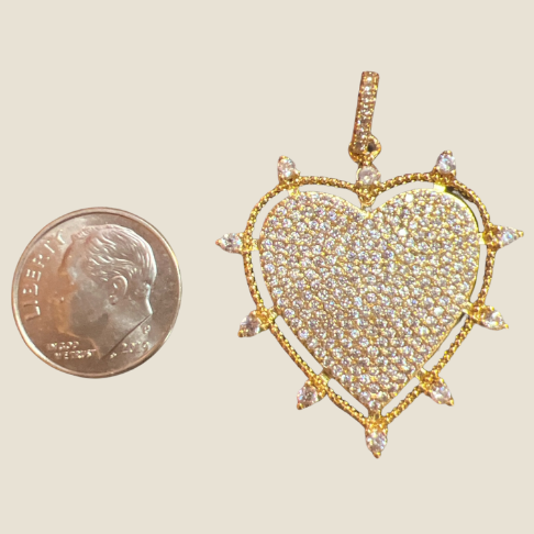 Pave Heart Clear Charm