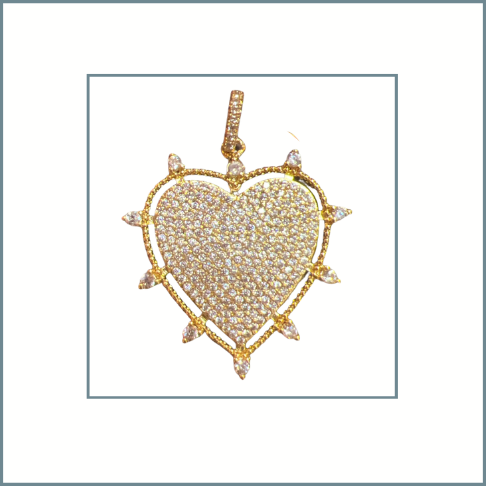 Pave Heart Clear Charm