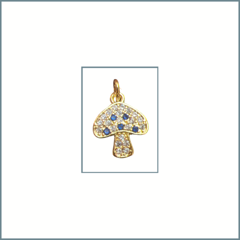 Pave Mushroom Blue Charm