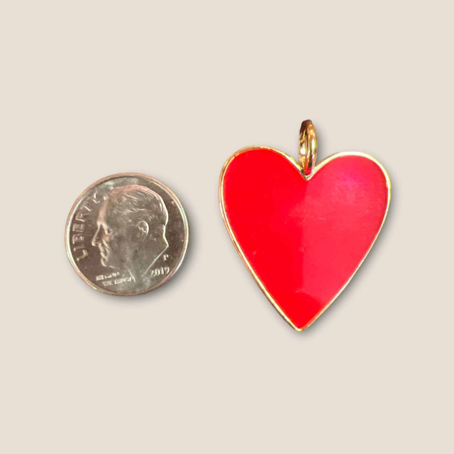 Red Enamel Heart Charm