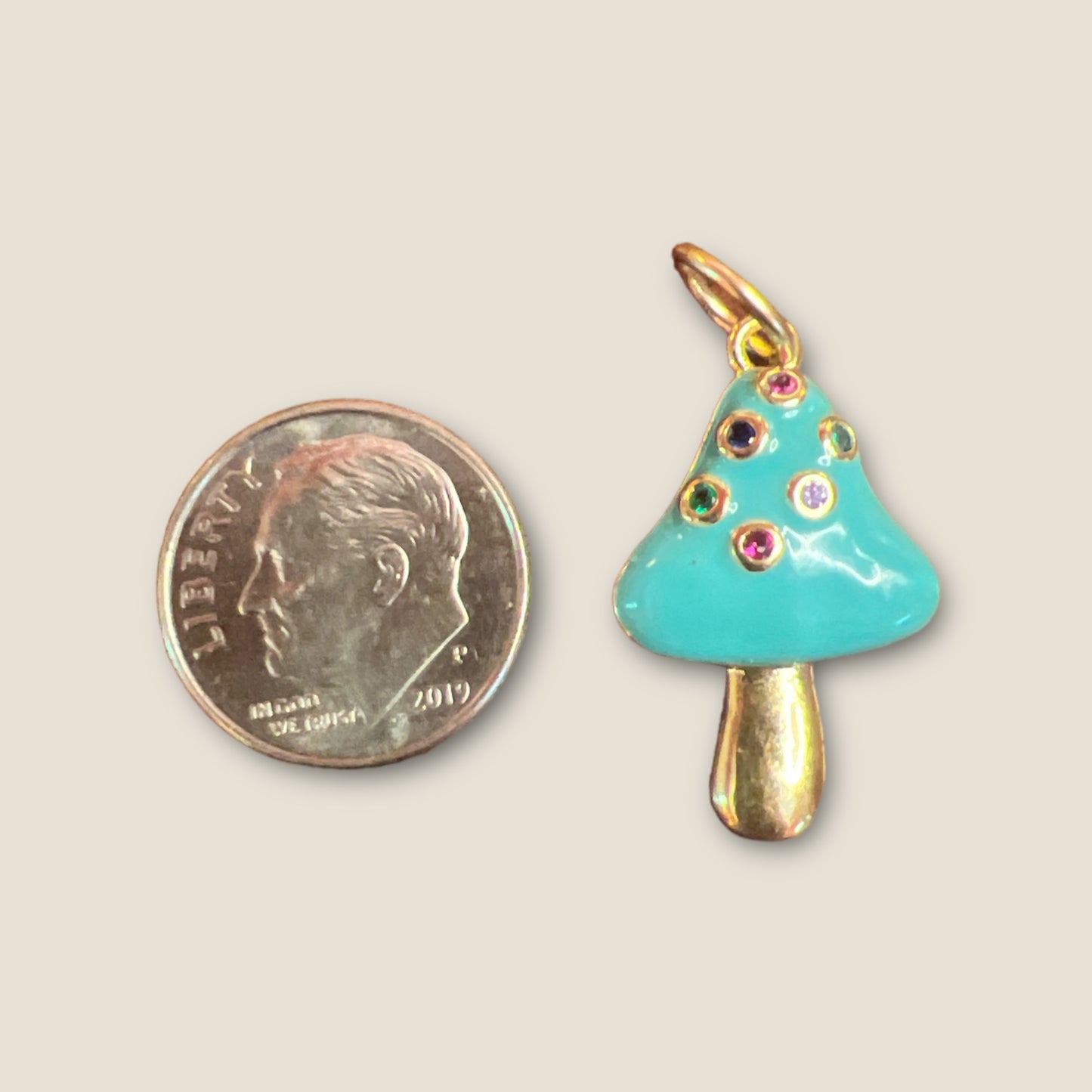 Turquoise Mushroom Charm