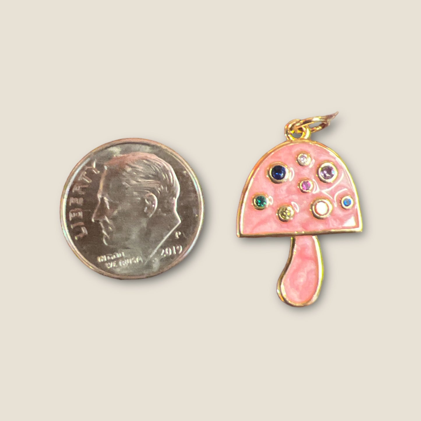 Pink Mushroom Charm