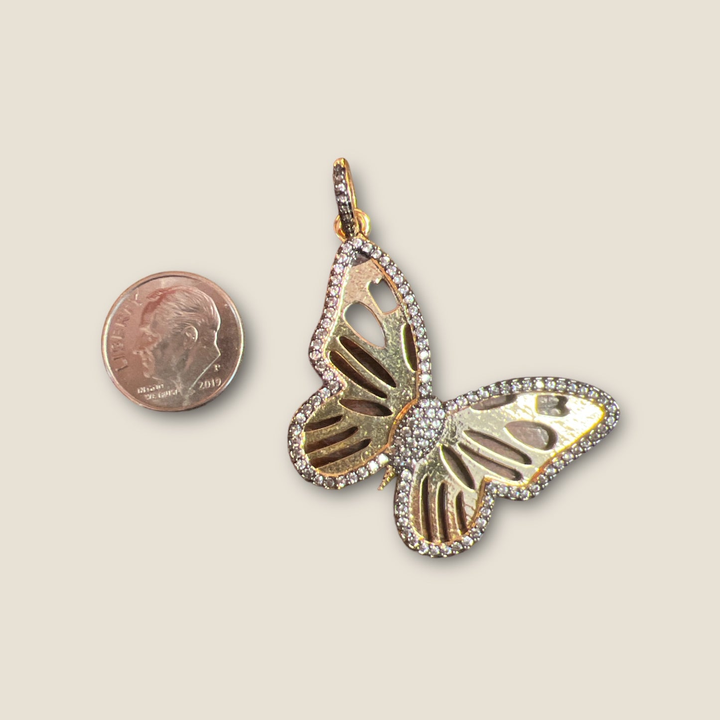 Micro Pave Butterfly Charm