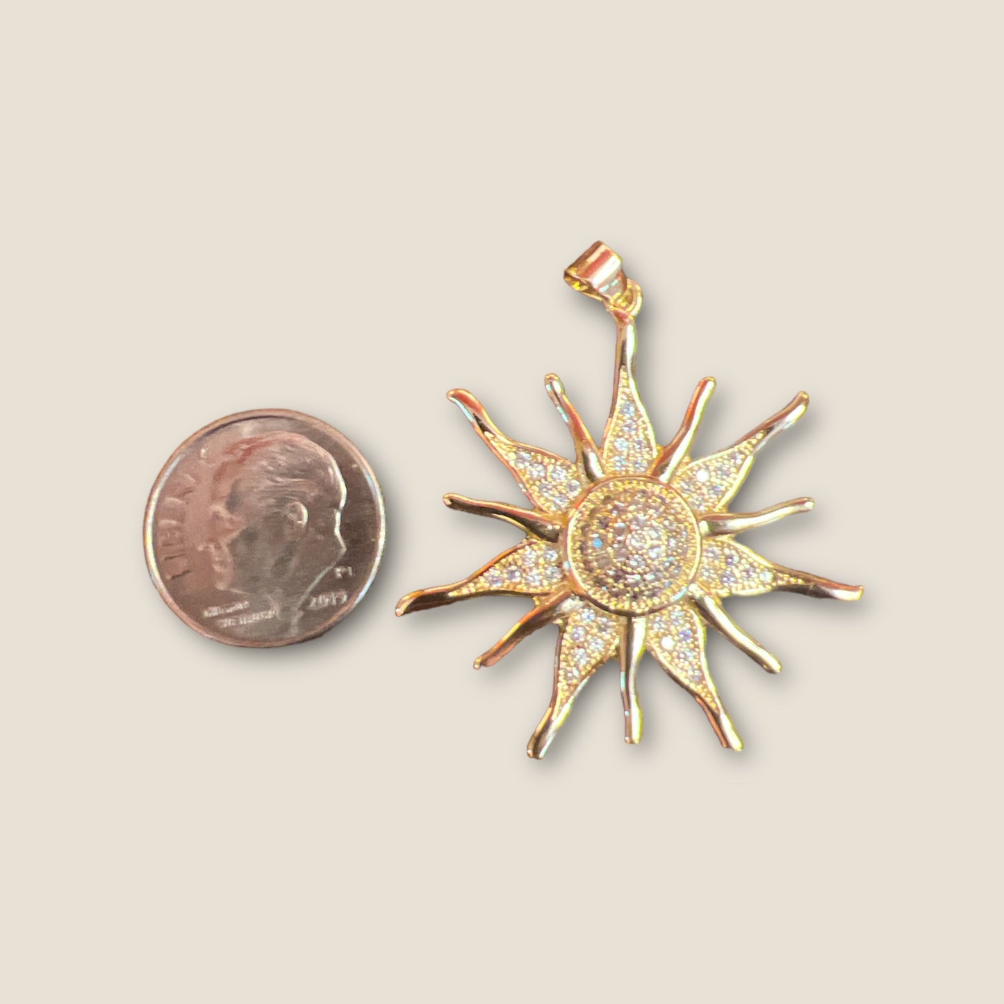 Micro Pave Sun Charm