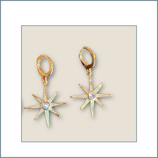 CZ North Star Earrings