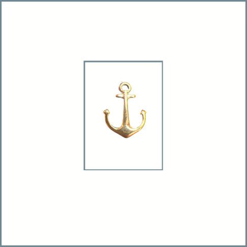 Small Gold Boat Anchor Charm