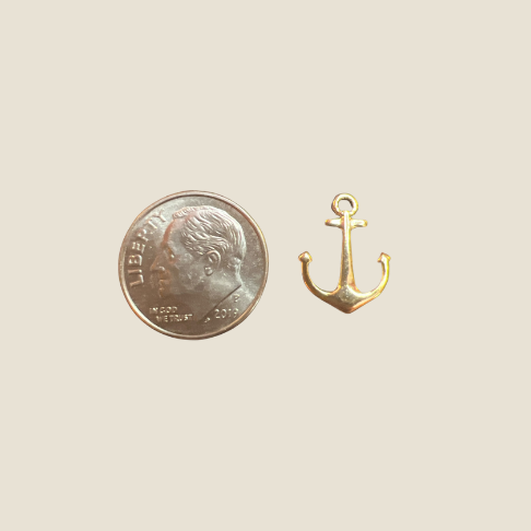 Small Gold Boat Anchor Charm