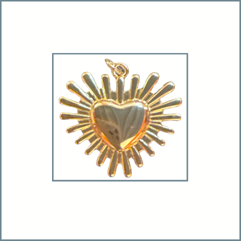 Sunburst Heart Charm